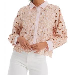 NEW ALLISON NEW YORK phoebe collared neckline shirt in blush